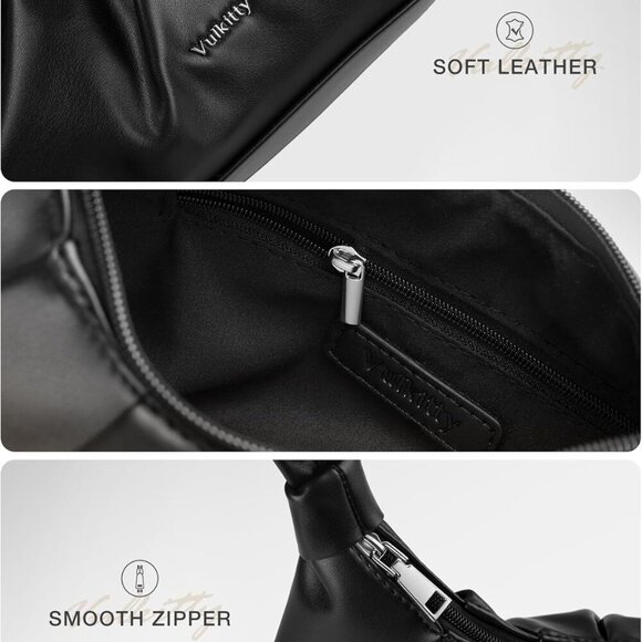 Small PU Leather Shoulder Bag for Women Compact Clutch Purse with Zipper - Picture 5 of 7